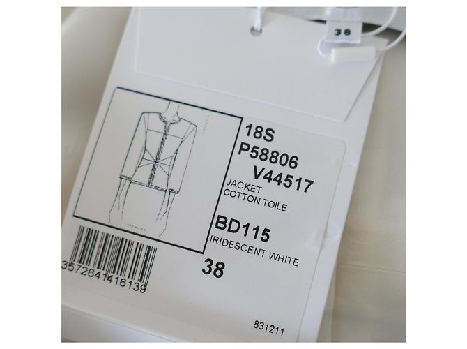 Chanel Irisierende Baumwoll-Tweed-Jacke Spring 2018 Weiß - Ansicht 11