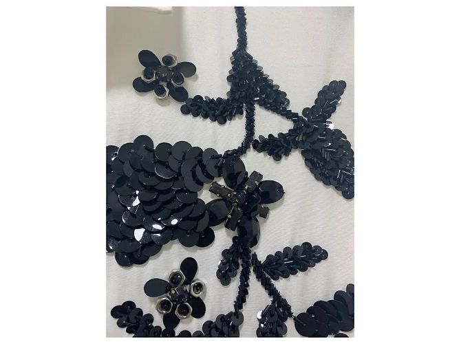 Camisa Dsquared2 de algodón blanco con bordados florales de lentejuelas negras - vista 3