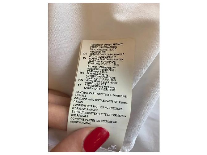Camisa Dsquared2 de algodón blanco con bordados florales de lentejuelas negras - vista 8