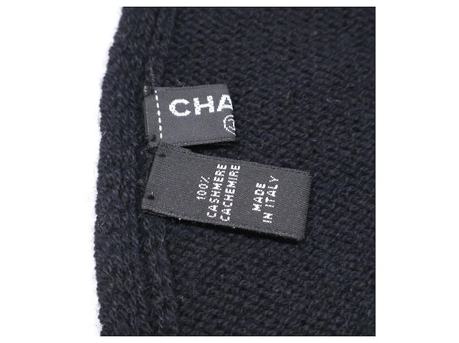 Bufanda de cachemira Chanel Coco Mark Negro - vista 5