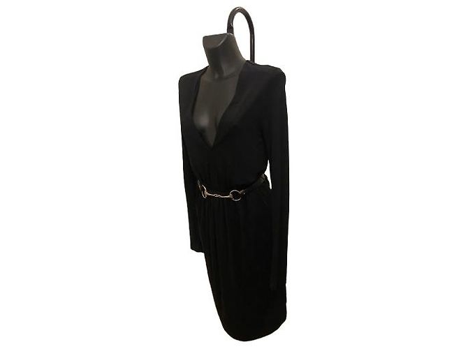 Vestido negro Tom Ford x Gucci con cinturón de hebilla Mors - vista 2