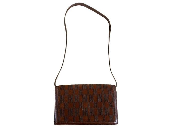 Hermès Tasche aus Leder und Stoff mit H-Logo - Ansicht 2