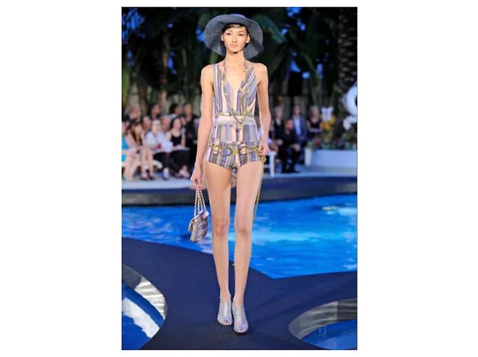 Bolso Chanel Ocean Drive Small Classic Single Flap Corazón Rosa 09C Azul Multicolor Beige Gris - vista 6