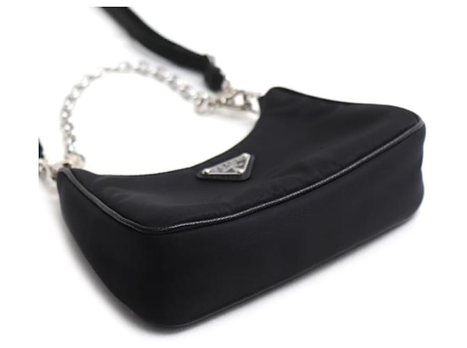 Micro borsa Prada Tessuto borsa a tracolla 2-Way nera Nero - vista 3