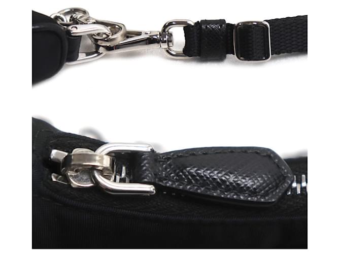 Micro borsa Prada Tessuto borsa a tracolla 2-Way nera Nero - vista 5