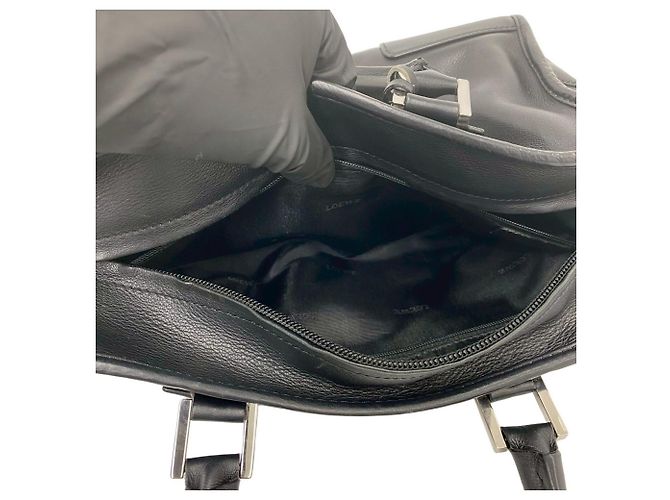 Borsa a mano in pelle Loewe Amazona 28 Anagram Logo Nero - vista 10