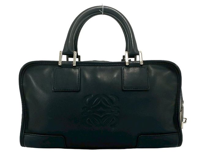 Borsa a mano in pelle Loewe Amazona 28 Anagram Logo Nero - vista 3