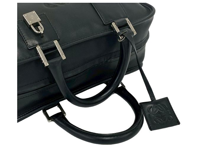 Borsa a mano in pelle Loewe Amazona 28 Anagram Logo Nero - vista 4