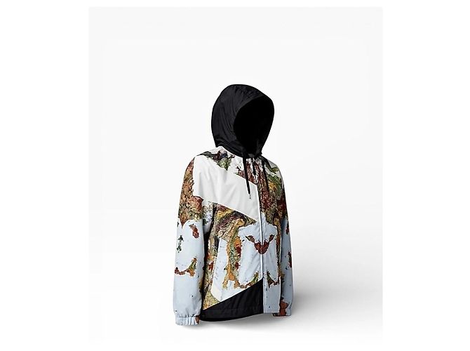 Giacca Burberry Map con Cappuccio Multicolore - vista 3