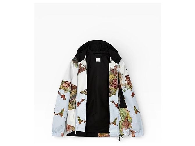 Giacca Burberry Map con Cappuccio Multicolore - vista 5