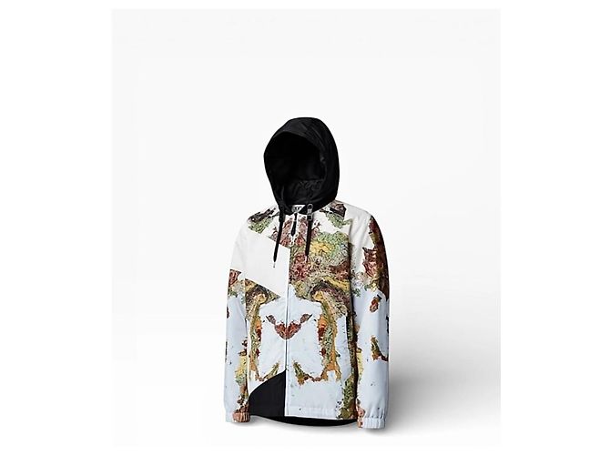 Giacca Burberry Map con Cappuccio Multicolore - vista 7
