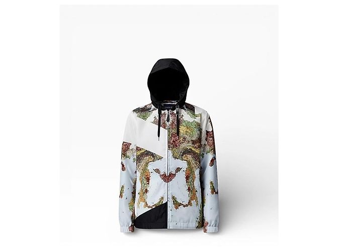 Giacca Burberry Map con Cappuccio Multicolore - vista 8