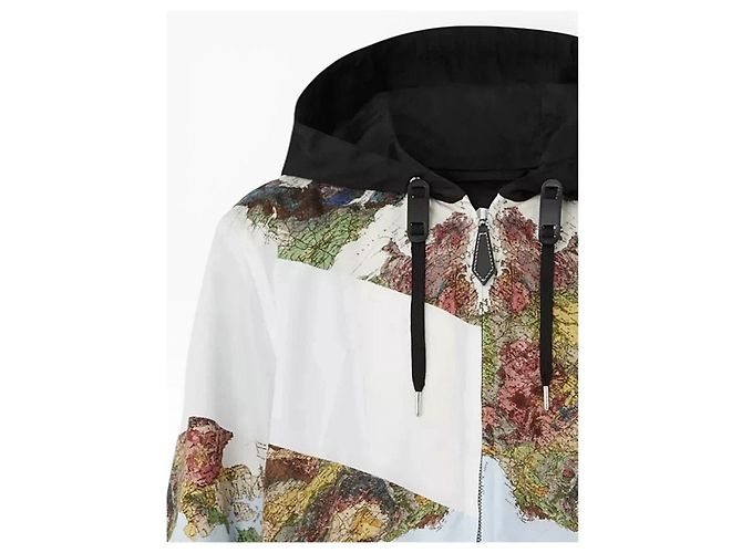 Giacca Burberry Map con Cappuccio Multicolore - vista 9