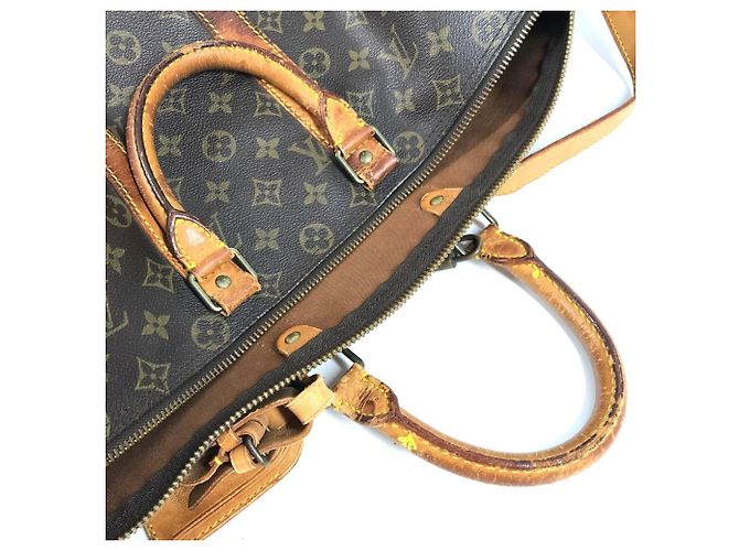 Borsa Louis Vuitton Monogram Keepall Bandoulière 45 Marrone Monogramma - vista 11