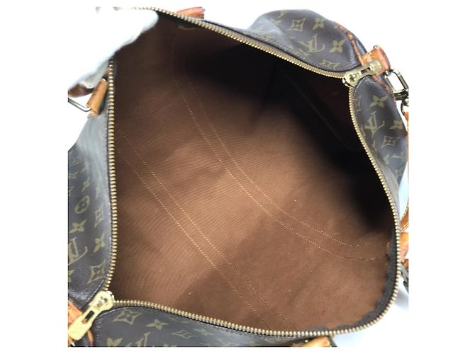 Borsa Louis Vuitton Monogram Keepall Bandoulière 45 Marrone Monogramma - vista 12