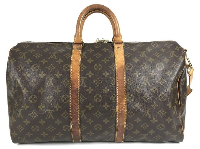 Borsa Louis Vuitton Monogram Keepall Bandoulière 45 Marrone Monogramma - vista 2