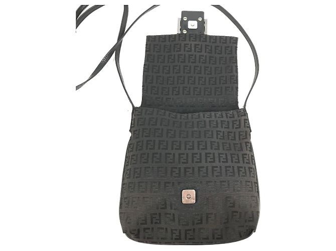 Borsa a tracolla Fendi Zucchino Logo Nero - vista 12
