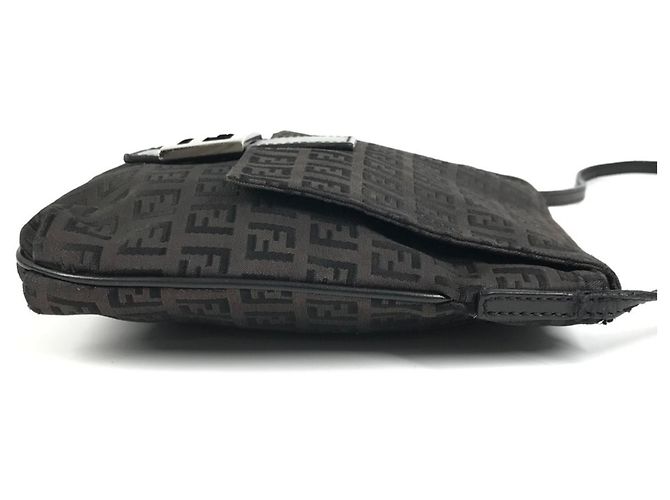 Borsa a tracolla Fendi Zucchino Logo Nero - vista 3