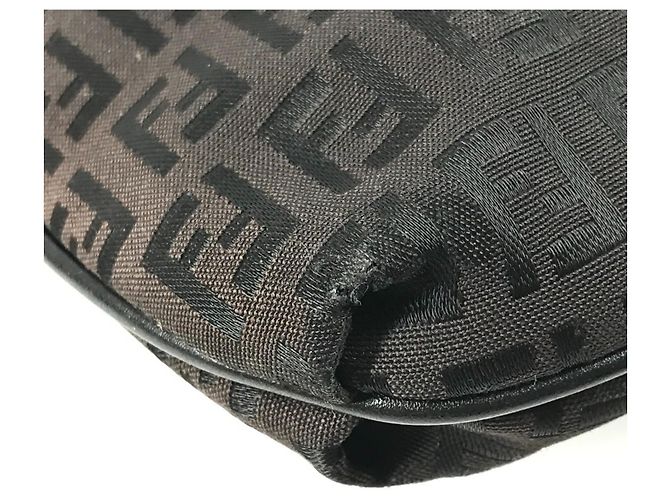 Borsa a tracolla Fendi Zucchino Logo Nero - vista 7