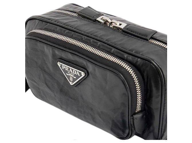 Prada Borsa a Tracolla Nappa Antique Nero - vista 13