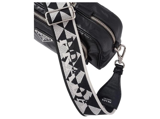 Prada Borsa a Tracolla Nappa Antique Nero - vista 8