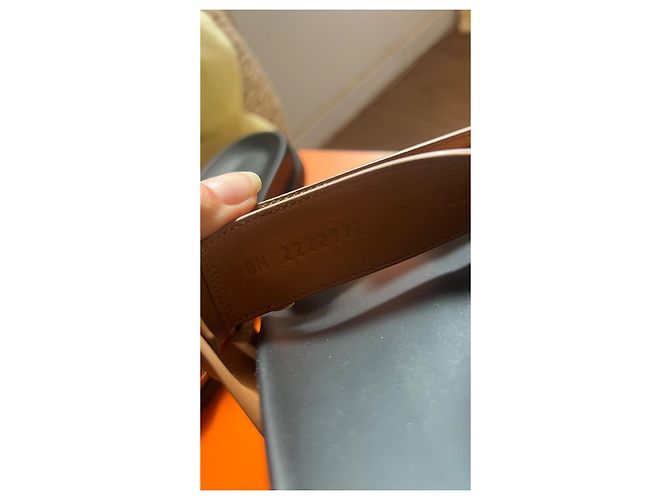 Sandali Hermès Chypre Gold Marrone - vista 5