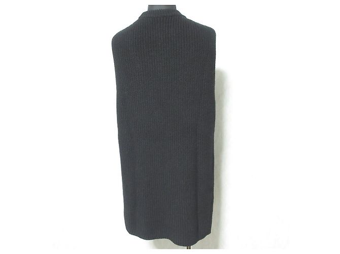 Autre Marque Arket Ärmelloser Langstrickpullover mit grobem Strick Schwarz - Ansicht 2