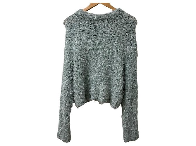 Autre Marque Top de punto de pelo con cuello redondo Mila Owen Verde - vista 2