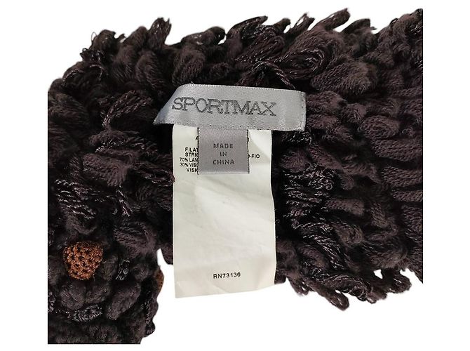Max Mara Sciarpa lunga in lana con motivo floreale SPORTMAX Marrone - vista 9