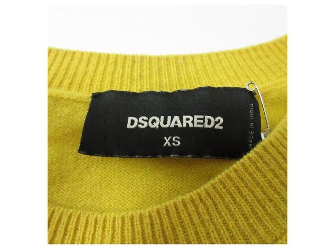 Autre Marque Dsquared2 100% Kaschmir Strickware Gelb Senf - Ansicht 6