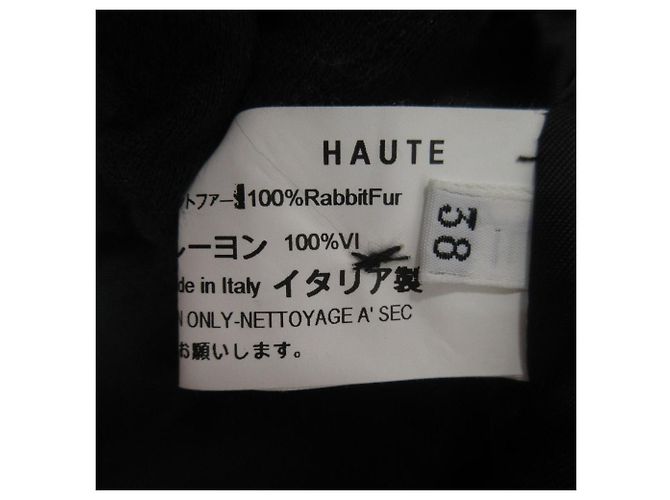 Autre Marque HAUTE Wool Rabbit Fur Check Pullover Knit Black White Beige - view 11