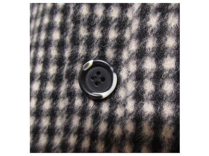 Autre Marque HAUTE Wool Rabbit Fur Check Pullover Knit Black White Beige - view 6