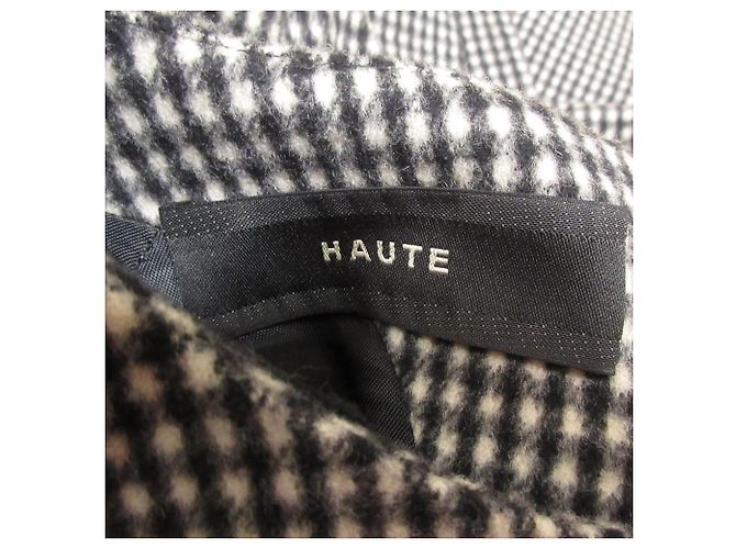 Autre Marque HAUTE Wool Rabbit Fur Check Pullover Knit Black White Beige - view 8