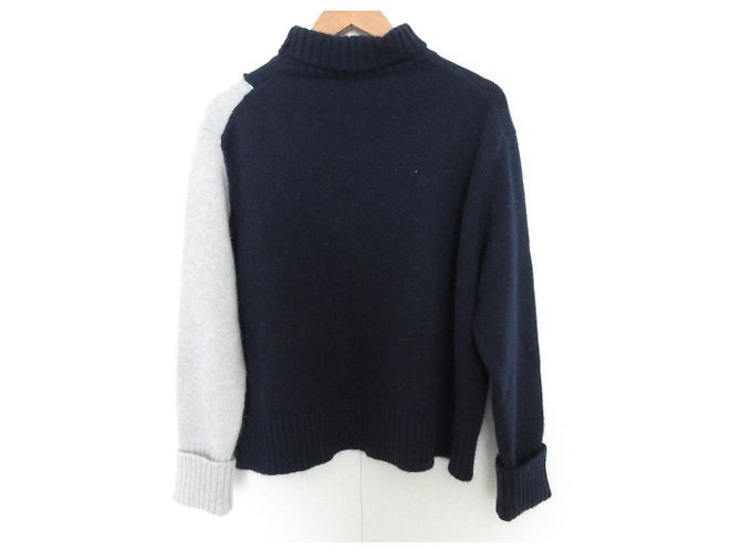 Autre Marque Zanone Woll-Rollkragen-Strickpullover Braun Marineblau - Ansicht 2