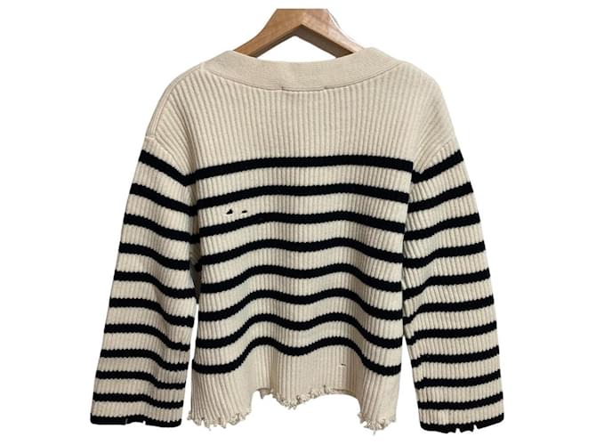 Autre Marque AP STUDIO Grunge Strickpullover Schwarz Weiß - Ansicht 2