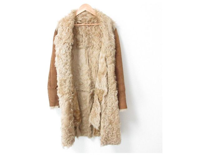 Autre Marque Abrigo de shearling ESTNATION Castaño - vista 3