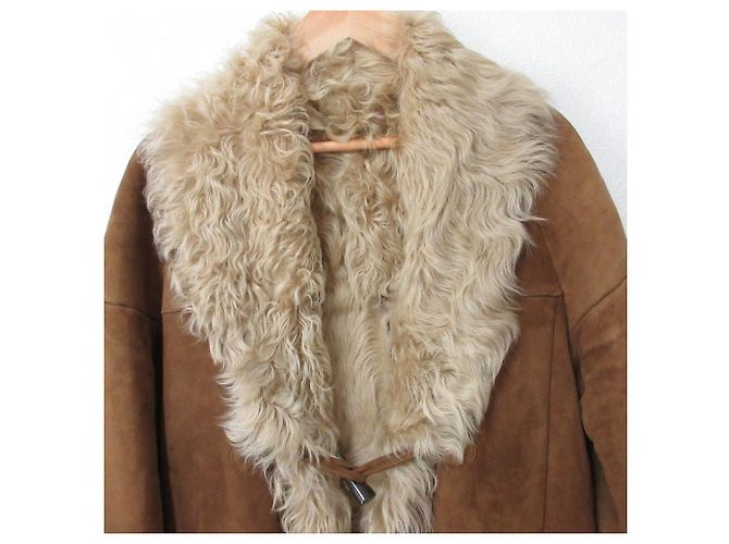 Autre Marque Abrigo de shearling ESTNATION Castaño - vista 4