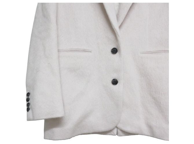 Autre Marque Chaqueta MOHAIR SHAGGY JOSE MOON Blanco Blanco roto - vista 4