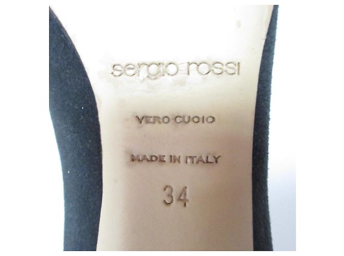 Autre Marque Sergio Rossi Wildleder-Pumps Blau Marineblau - Ansicht 9