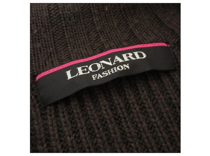 Autre Marque Cárdigan largo de punto con mezcla de seda LEONARD Castaño Marrón oscuro - vista 6