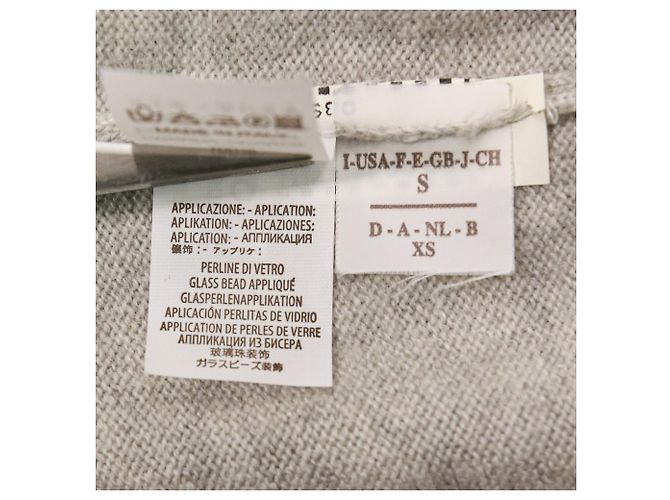 Autre Marque Brunello Cucinelli Kurzarm-Strick mit Glasperlen 100% Kaschmir Braun - Ansicht 10