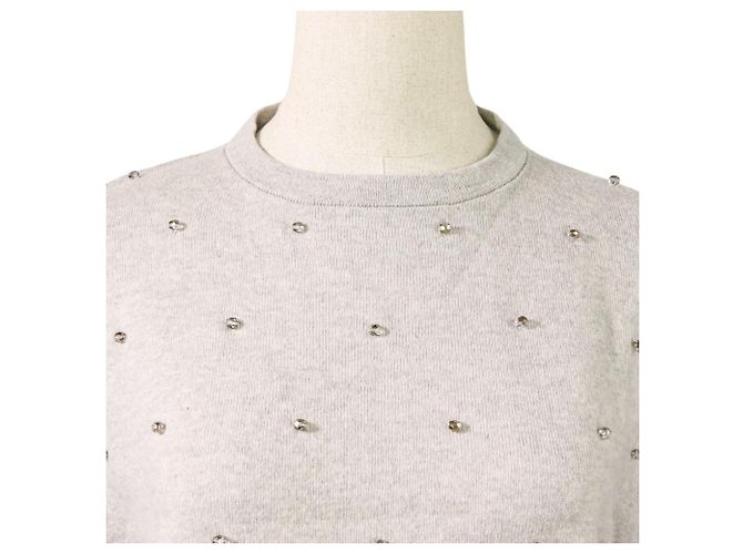 Autre Marque Brunello Cucinelli Kurzarm-Strick mit Glasperlen 100% Kaschmir Braun - Ansicht 5