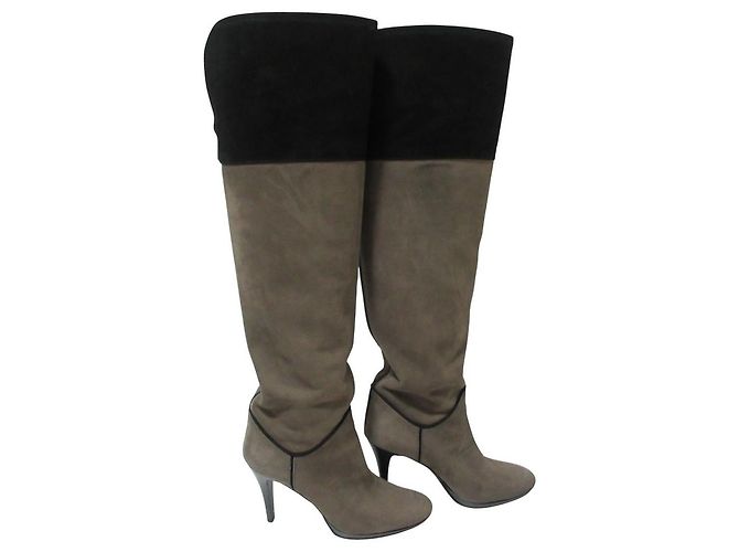 Autre Marque Botas largas de ante GINZA Kanematsu Castaño Negro - vista 3