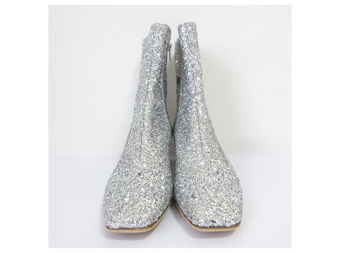 Maison Martin Margiela22 Botas curtas de glitter Prata - vista 3