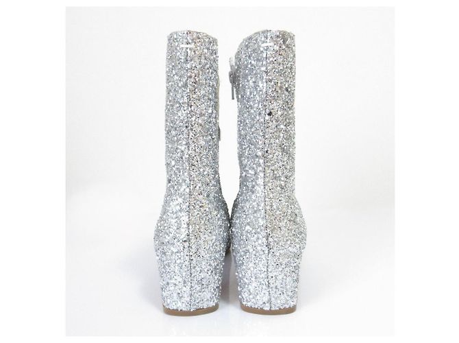 Maison Martin Margiela22 Botas curtas de glitter Prata - vista 6