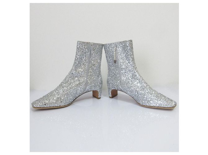 Maison Martin Margiela22 Botas curtas de glitter Prata - vista 8