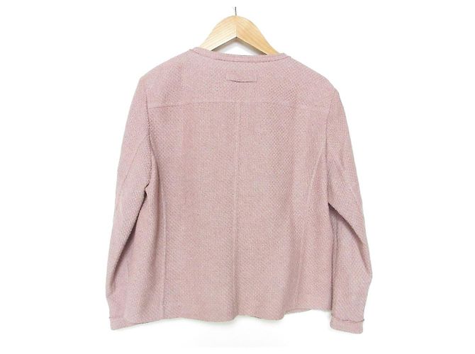 Autre Marque T-JACKET Tweed-Jacke ohne Kragen Beige - Ansicht 2