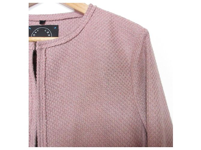 Autre Marque T-JACKET Tweed-Jacke ohne Kragen Beige - Ansicht 3
