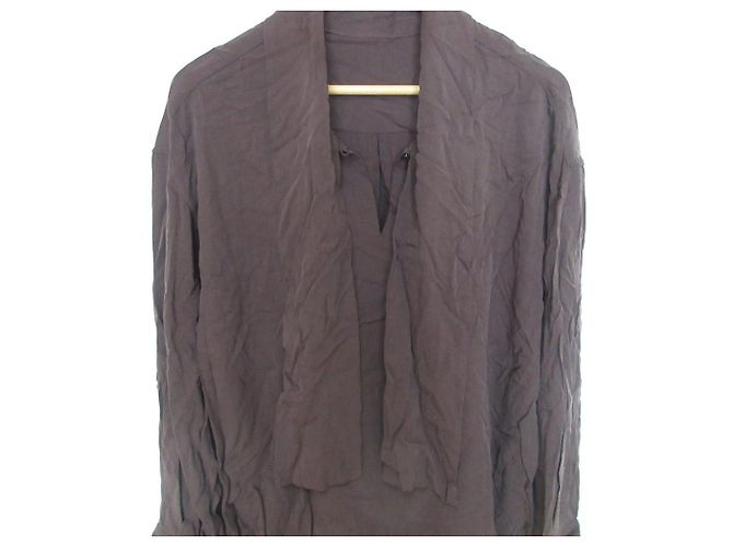 Autre Marque Camicia a maniche lunghe in cupro con papillon GALLARDAGALANTE Marrone - vista 3