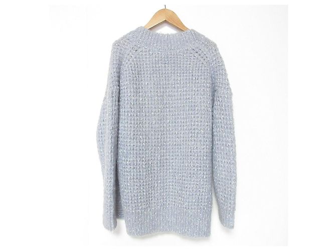 Autre Marque TIARA Mohair Lame Strickjacke Blau Hellblau - Ansicht 2
